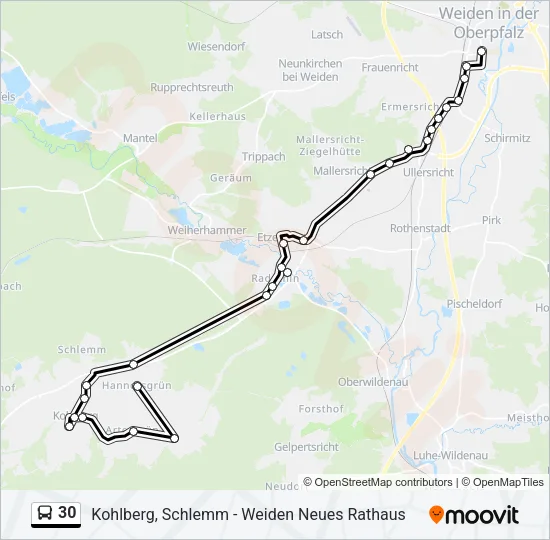 30 Bus Line Map