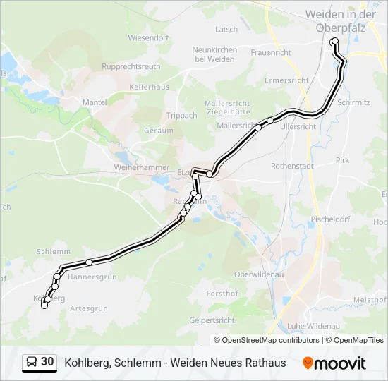 30 Bus Line Map