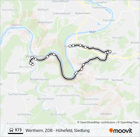 973 Bus Line Map