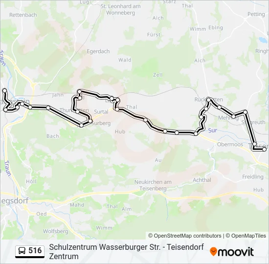 516 Bus Line Map
