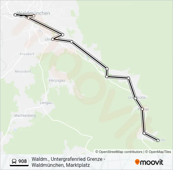 908 Bus Line Map