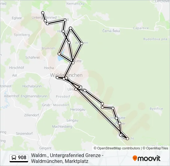 908 Bus Line Map