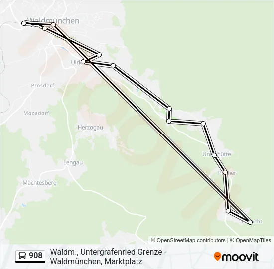 908 Bus Line Map