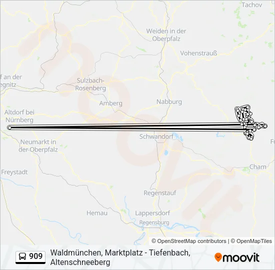 909 Bus Line Map