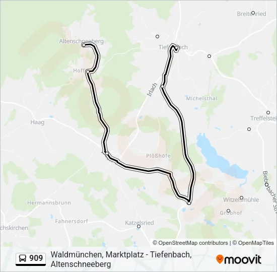 909 Bus Line Map