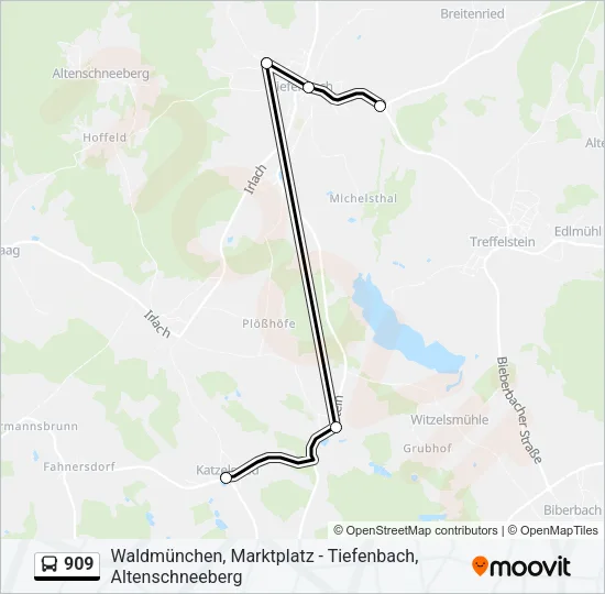 909 Bus Line Map
