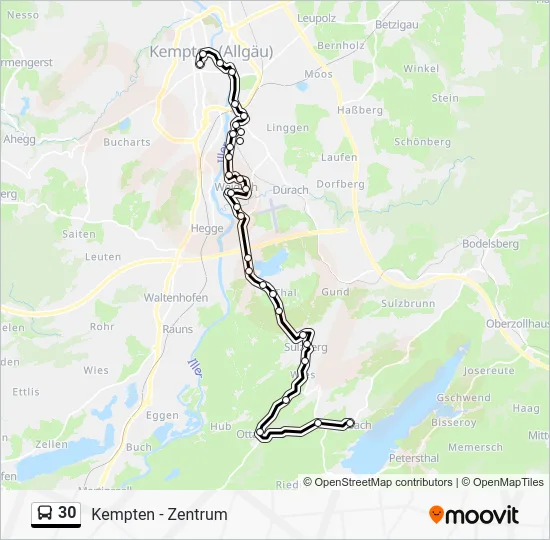 Автобус 30: карта маршрута