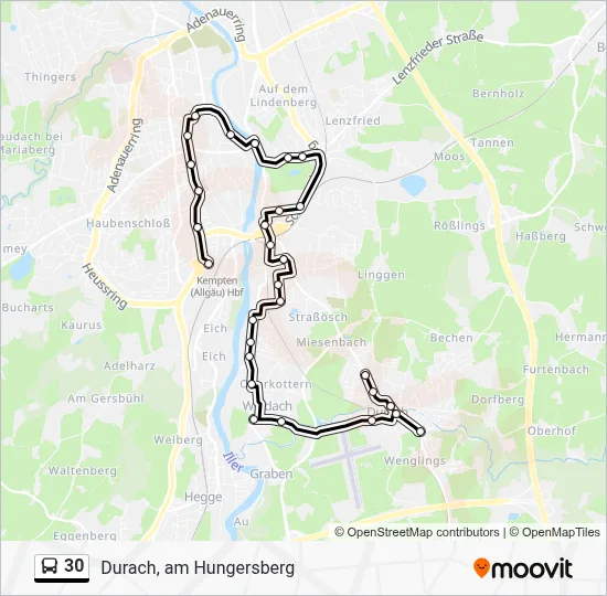 Buslinie 30 Karte