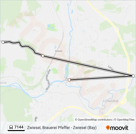 Автобус 7144: карта маршрута