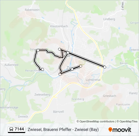 Автобус 7144: карта маршрута