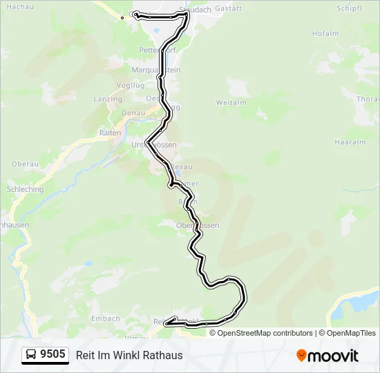 9505 Bus Line Map