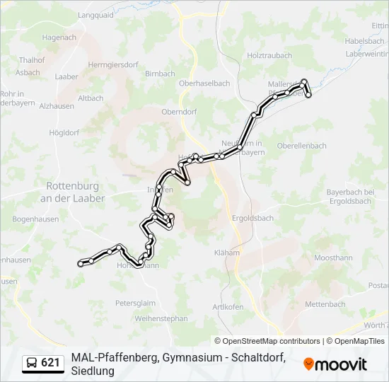 621 Bus Line Map