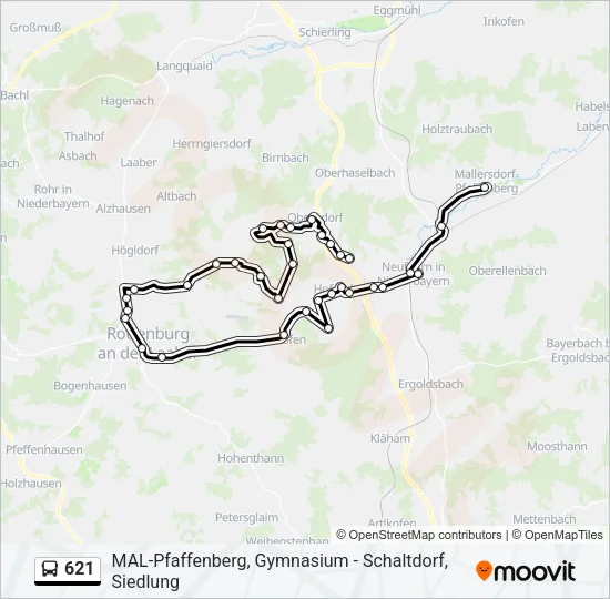 621 Bus Line Map
