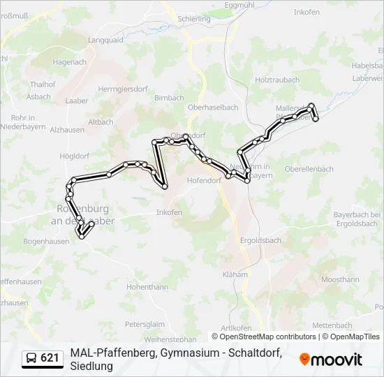 621 Bus Line Map