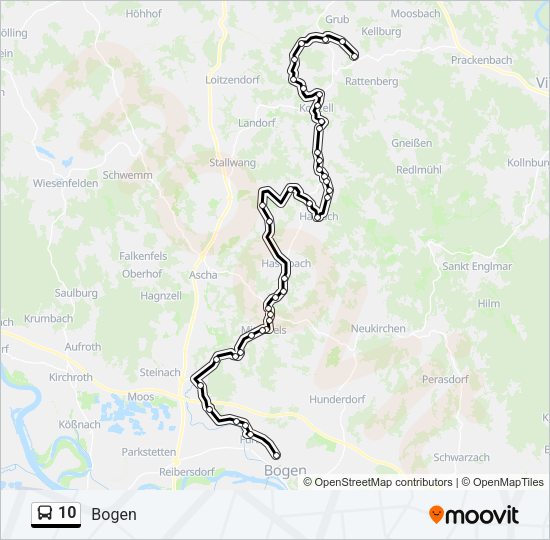 Автобус 10: карта маршрута