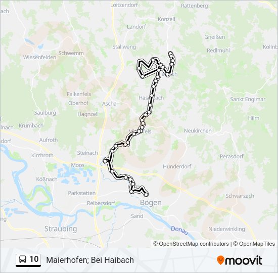 Автобус 10: карта маршрута