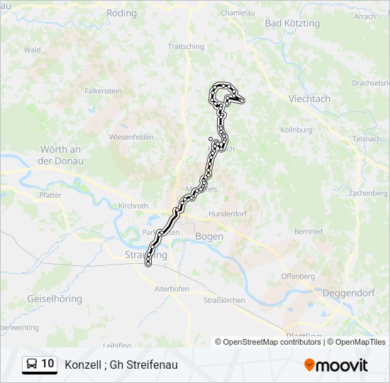 Автобус 10: карта маршрута