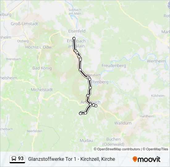 93 Bus Line Map
