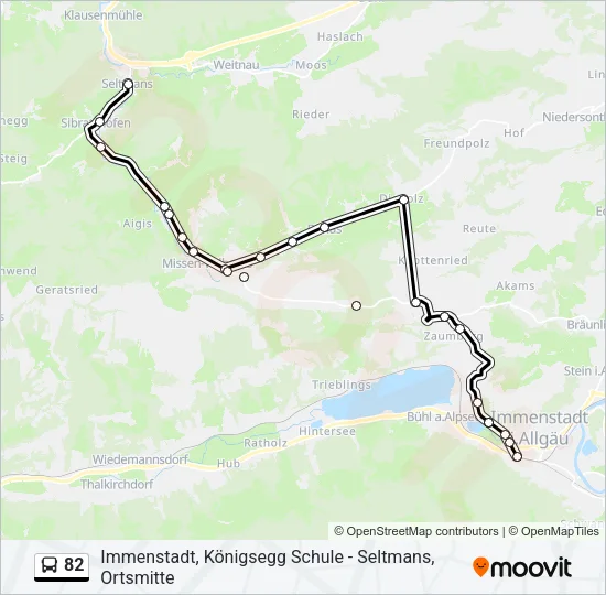 82 Bus Line Map