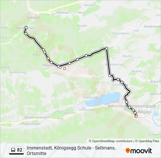 82 Bus Line Map