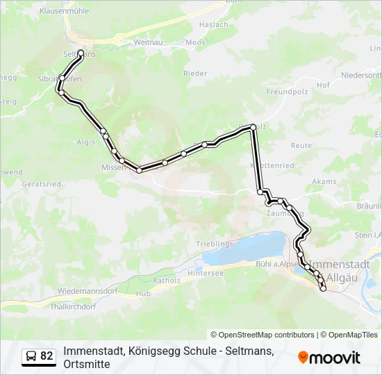 82 Bus Line Map