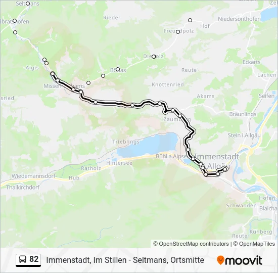 Автобус 82: карта маршрута