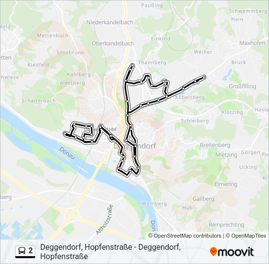 Buslinie 2 Karte