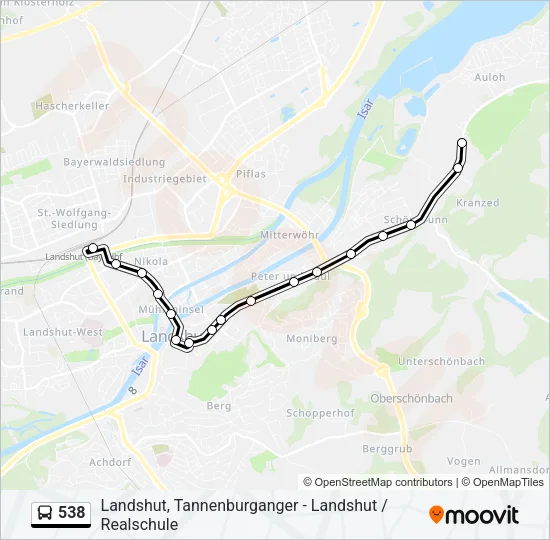 538 Bus Line Map