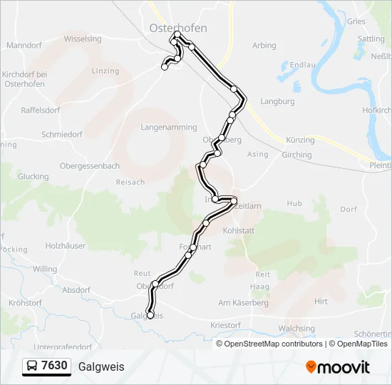 Автобус 7630: карта маршрута