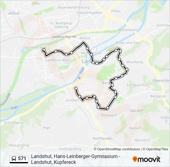 571 Bus Line Map