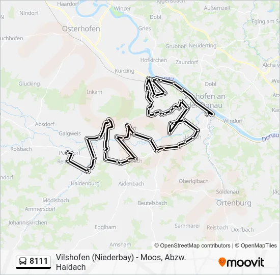 Автобус 8111: карта маршрута