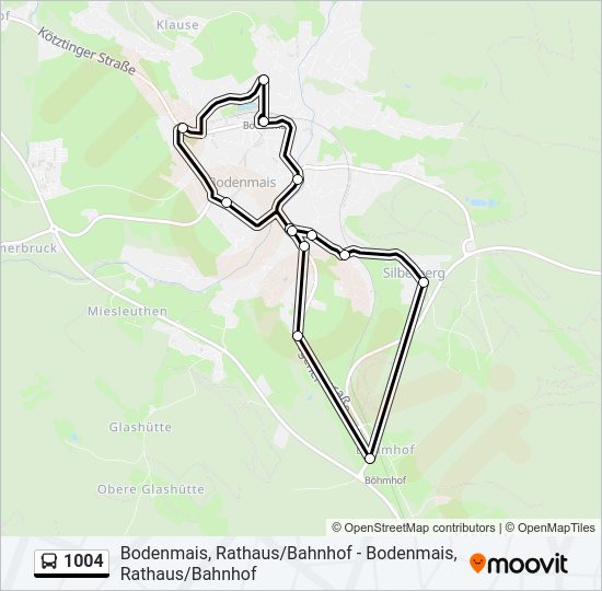 Автобус 1004: карта маршрута