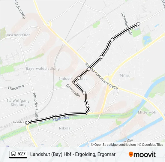 527 Bus Line Map