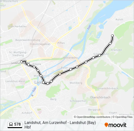 578 Bus Line Map