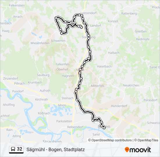Автобус 32: карта маршрута