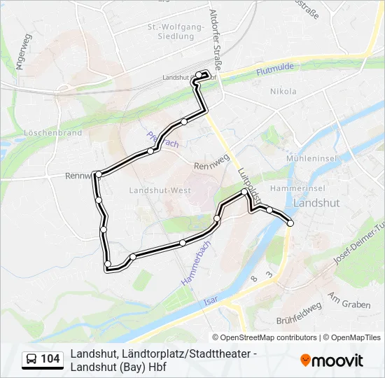 104 Bus Line Map