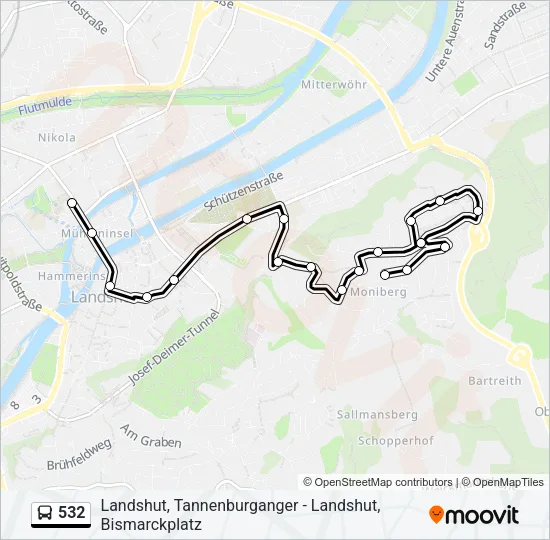 532 Bus Line Map
