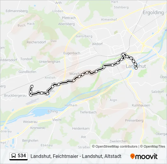 534 Bus Line Map