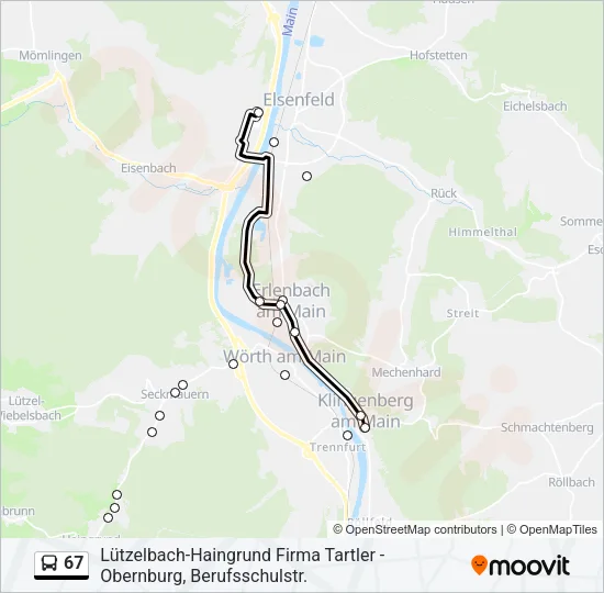 67 Bus Line Map