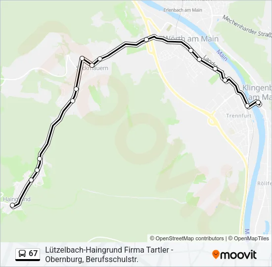 67 Bus Line Map