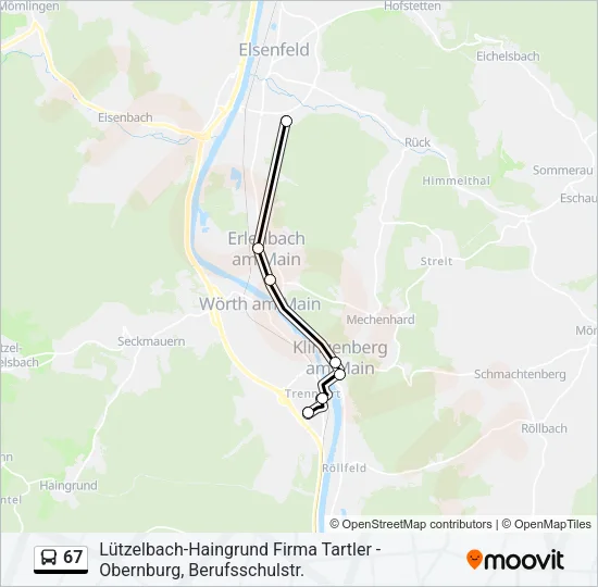 67 Bus Line Map