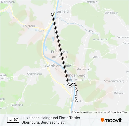 67 Bus Line Map