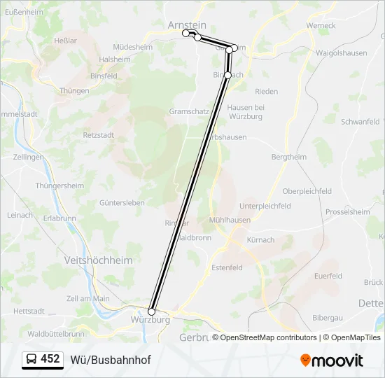 452 Bus Line Map