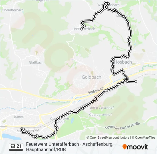 21 Bus Line Map