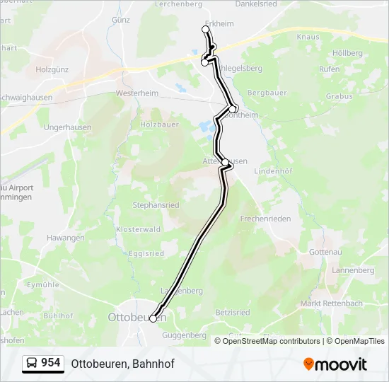 954 Bus Line Map