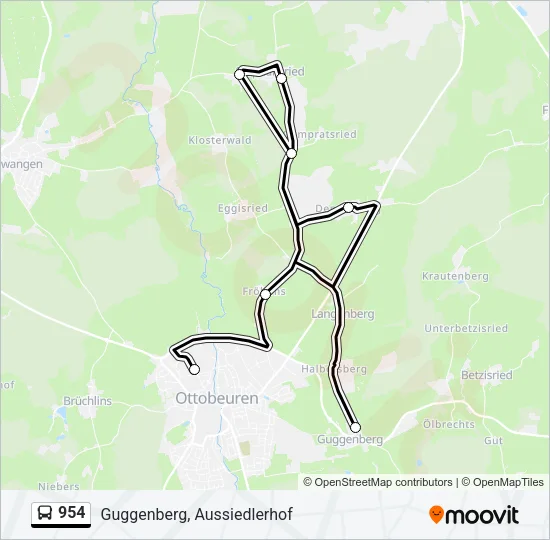 954 Bus Line Map