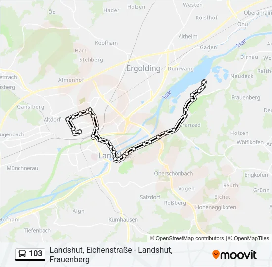 103 Bus Line Map