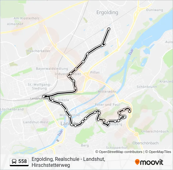 Автобус 558: карта маршрута