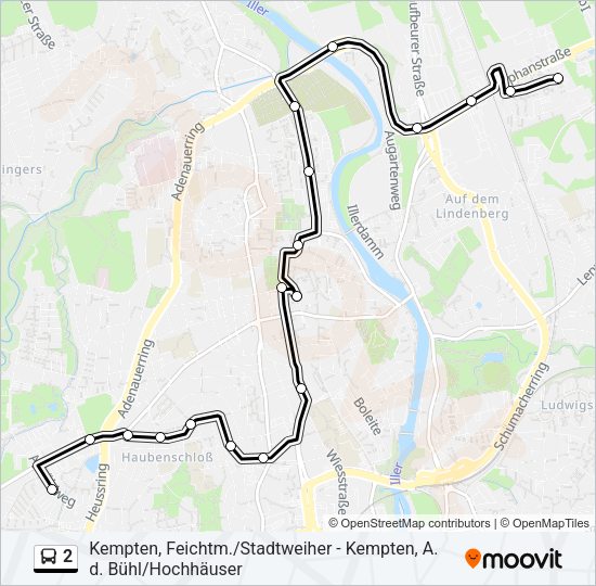 Автобус 2: карта маршрута