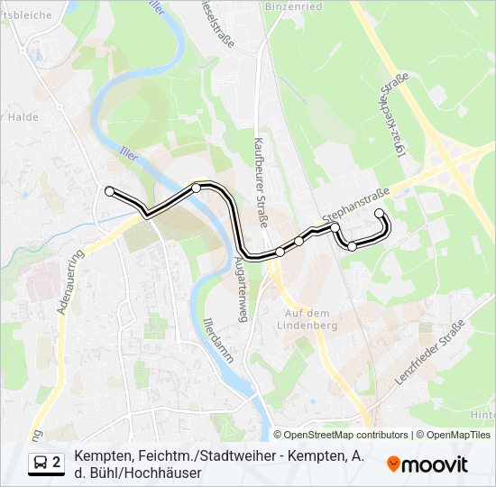 Автобус 2: карта маршрута